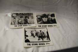 A lot of three rare Stone Roses official promo photos for the Silvertone label - been well looked
