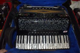 A Vignoni Watkins Philharmonic 1 Super-M piano accordion, with midi output, in plush lined, croc