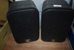 A pair of JBL Control 1C studio monitor speakers