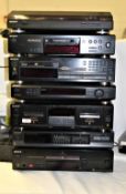 A Sony seperates stack system with twin cassette player TC WE475 , mini disc player MDS JE480 and