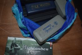 A selection of harmonicas