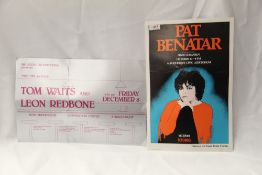 A lot of two promo gig ads for Tom Waits and Pat Benetar - both for Canadian concerts