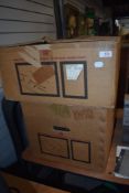 A vintage Bang and Olufsen Beocenter2002 stereo gram and pair of speakers, all boxed, looks unused