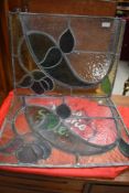 A selection of coloured leaded glass