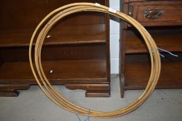 A selection of cane hula hoops