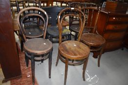Six assorted bentwood chairs