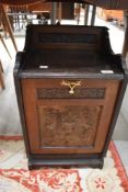A Victorian coal purdonium and bedroom chair