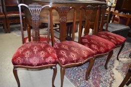 A set of four Victorian mahogany salon/dining chairs