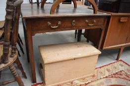 A 19th Century oak side table having frieze drawer, width approx. 87cm