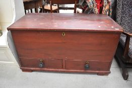 A Victorian stained pine mule chest
