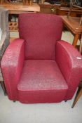 An early to mid 20th Century moquette armchair