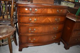 A reproduction Regency style chest of four long drawers, width approx. 86cm