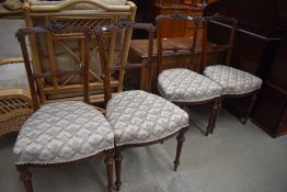 A set of four Victorian mahogany salon chairs