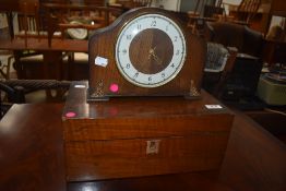 A Victorian mahohgany lap desk and a later mantel clock