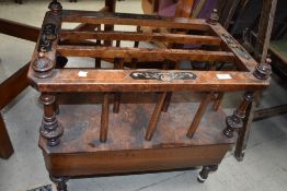 A 19th Century walnut canterbury