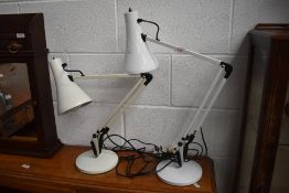 Two anglepoise lamps in the Herbert Terry style