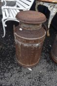 A traditional farm house milk churn marked Libby Milnthorpe