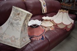 A selection of vintage lamp shades