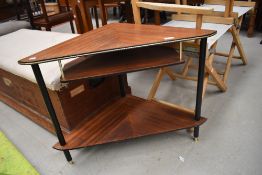 A vintage sapele corner stand