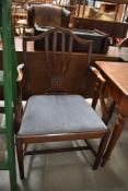 A Regency revival mahogany carver chair