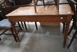 A Victorian mahogany school desk having interesting (but slightly purile) graffiti throughout.