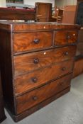 A Victorian mahogany chest of two over three drawers