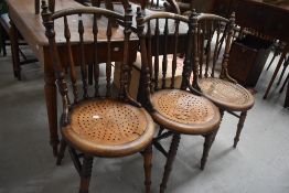 Three bentwood chairs, having turned frames and backs