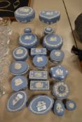 A collection of Wedgwood trinket boxes,various sizes and styles.