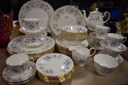 A large collection of colclough china having white ground with blue floral design,cups,saucers,