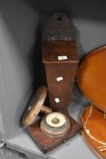 A selection of 19th Century and later treen items including candle box and drawer