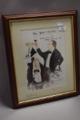 A print, after Mark Huskinson, 'The Wine Tasting', signed in pencil on mount, framed size approx. 40