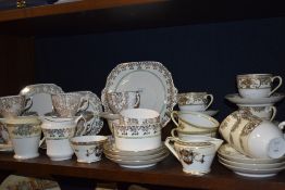 A mixed lot of tea wares , mainly Royal Vale and Noritake with gilt heightened decoration