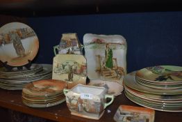 A selection of Royal Doulton 'Dickens's'Series wares, to include vase, plates dishes etc.