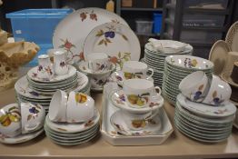 A large collection of Royal Worcester 'Evesham Vale' to included plates,cups and saucers, salt and