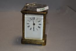 A traditional brass carriage clock