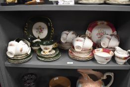 Two mid 20th Century English china part tea services, Regency and Grosvenor, in typical floral