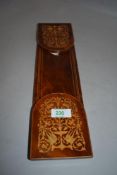 A late Victorian figured walnut book slide having finely inlaid detailing to ends.
