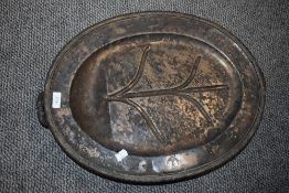 A Victorian silver plated water heated turkey warming plate.