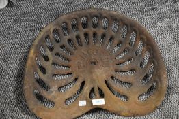 A Farm machinery or implement seat marked for Bamfords