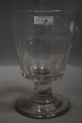 A large fluted and cut rummer glass bearing initials R.M.E
