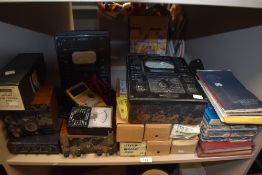 A collection of vintage electrical testing equipment and electrical component catalogues etc.