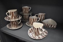 A mid century part tea service by Kelsboro in the Zebrette pattern