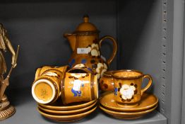 A mid century German made tea service by Schramberg having floral pattern