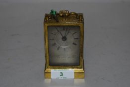 A 18th century Georgian carriage clock French made bearing name Y Rovas A Paris in ormolu case