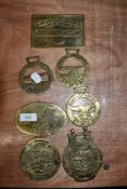 A small selection of horse brasses etc , vintage rally interest
