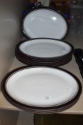 A selection of Hornsea pottery large oval plates in typical design