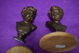 A pair of bronze busts, Ferdinand Barbeddienne 1810-1892, modelled as similar children, height