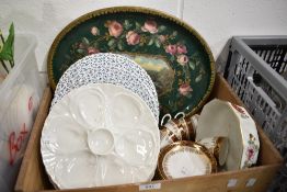 A selection of ceramics including oyster dishes