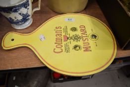 An advertising cheese board for Colman's mustard