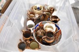 A selection of ceramics including lustre ware